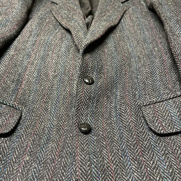 Moores Harris Tweed Men's 40 R Black Scottish Wool Blazer Sports Jacket - Picture 11 of 11